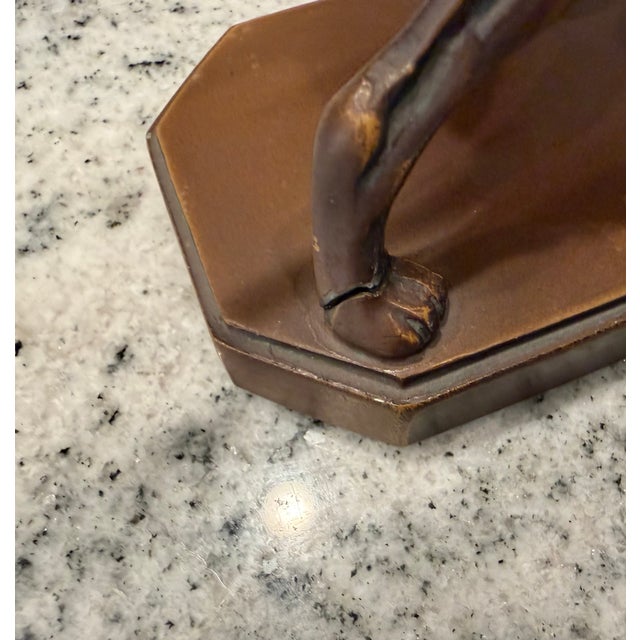 Early 20th Century Animalier-Style Bronzed Hunting Dog Sculptures or Bookends – Pair For Sale - Image 15 of 17