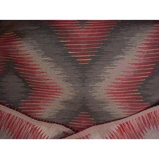 Scalamandre Donovan Ruby Southwest Ikat Upholstery Fabric - 5 & 1/4 Yards For Sale