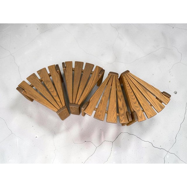 Vintage Brutalist Oak Side Tables by Radboud Dittmann for Dittmann & Co., Netherlands, 1970s, Set of 4 For Sale - Image 4 of 17