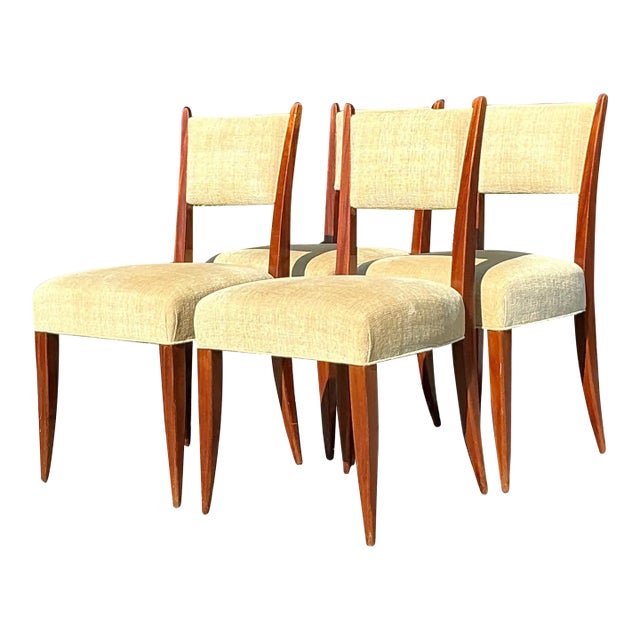 Vintage French Deco Dining Chairs - Set of 4 For Sale