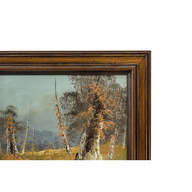Vintage Autumn Landscape Impasto Oil Painting For Sale - Image 4 of 8