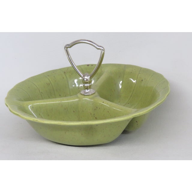 Mid-Century Modern Lane and Co 1960 Van Nuys California 3000 Divided Serving Tray With Handle 4637b For Sale - Image 3 of 16