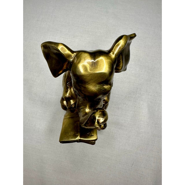 Vintage quot Literary quot Elephant Decor Object Solid Brass Chairish