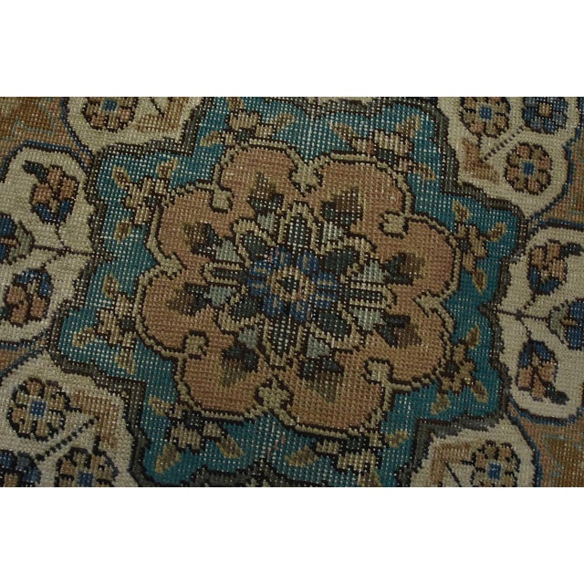 Pink Tabriz Rug 9’2” X 12’2” Pink Wool Vintage Distressed Hand-Knotted Carpet For Sale - Image 8 of 15