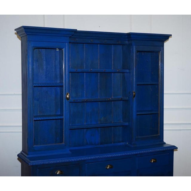 Antiques of London A charming Victorian kitchen cupboard, transformed with a stunning, vibrant blue hand-painted finish...