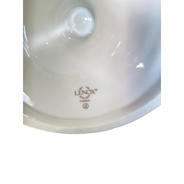 American 1980s Lenox Ivory Candle Holders With 24k Gold Trim- a Pair For Sale - Image 3 of 3