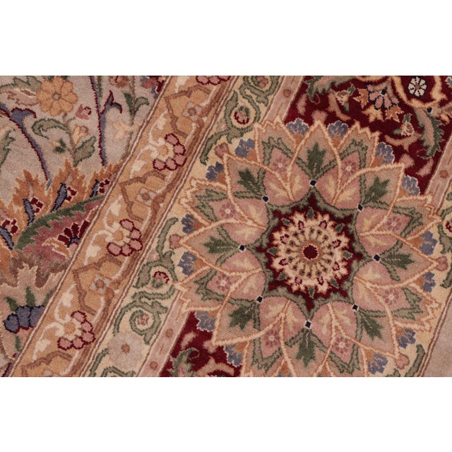 1990s Shabby Chic Floral Pak-Persian Gray/Red Wool Rug - 8'2'' X 10'4'' For Sale - Image 5 of 9