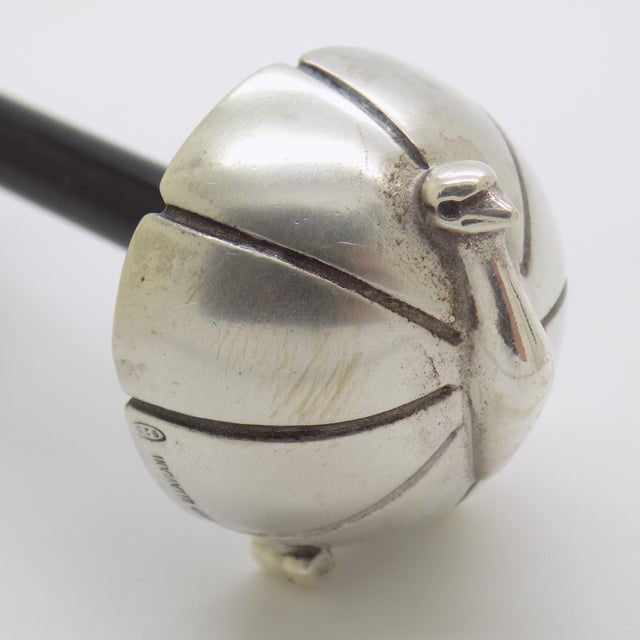 Vintage Italian Sterling Silver 925 and Glass Spoon Rest with Peacocks by Ottaviani, 1980s For Sale - Image 3 of 12