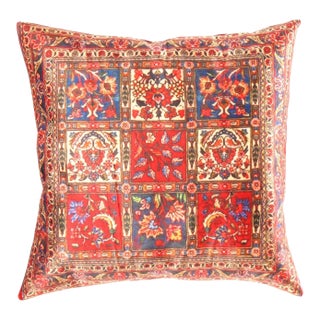 Pasargad DC Persian Rug Bakhtiari Design Pillow For Sale