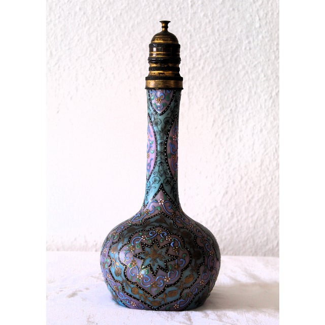 Solifleur vase with brass clasp and original glass insert