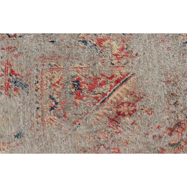 Distressed and Rustic Looking Antique Persian Mahal Rug With Red 5'2 X 6'5 For Sale - Image 11 of 14