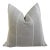 French Coastal Taupe and White Stripe Linen Feather/Down Pillow For Sale