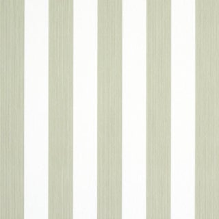 Schumacher Edwin Stripe Medium Wallpaper in Linen For Sale