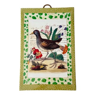 Late 20th Century John Derian Bird Motif Wall Tile For Sale