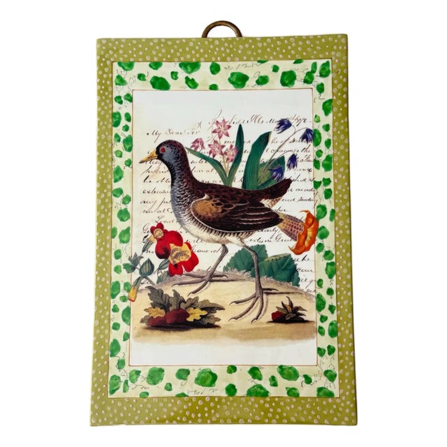 Late 20th Century John Derian Bird Motif Wall Tile For Sale