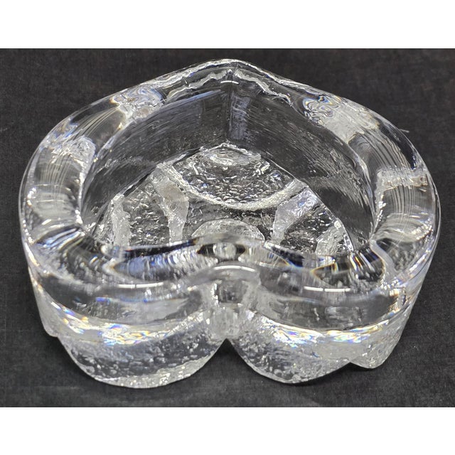 Beautiful Heart Shaped Heavy Molded Fine Crystal Small Dish For Sale - Image 12 of 12