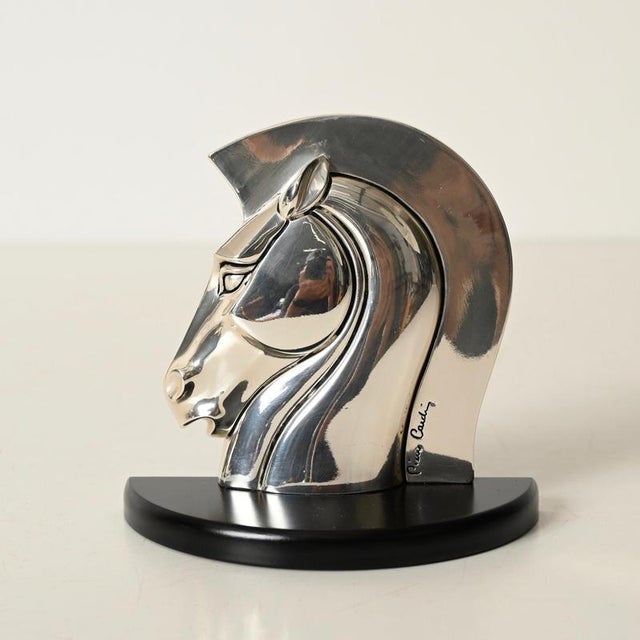 Silver-Plated Horse Bookends by Pierre Cardin for Lamag, Italy, 1980s, Set of 2 For Sale - Image 6 of 16