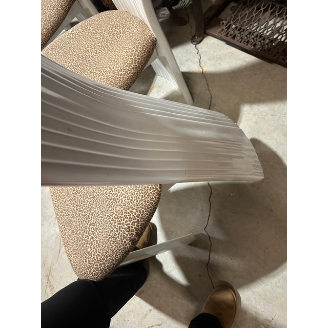 1970s Post Modern Art Deco Ribbon Chairs With Leopard Print- Set of 6 For Sale In Atlanta - Image 6 of 8