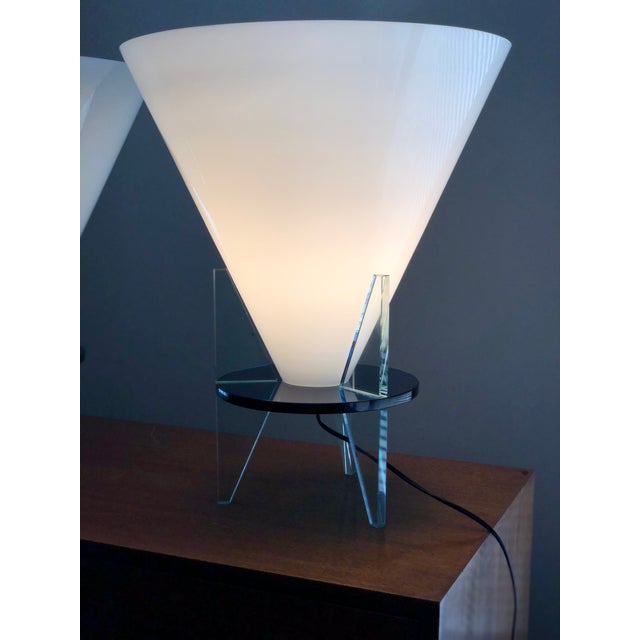 Glass Glass Model Otéro Lamps by Rodolfo Dordoni for Fontana Arte, 1986, Set of 2 For Sale - Image 7 of 9