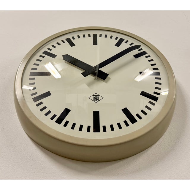 Vintage Industrial Wall Clock from TN, 1960s For Sale - Image 6 of 16