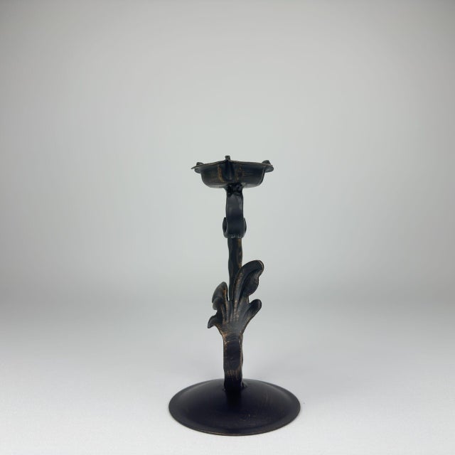 2020s Verdant Candlestick | Handcrafted Metal Leaf Design Candle Holder for Botanical Decor For Sale - Image 5 of 7
