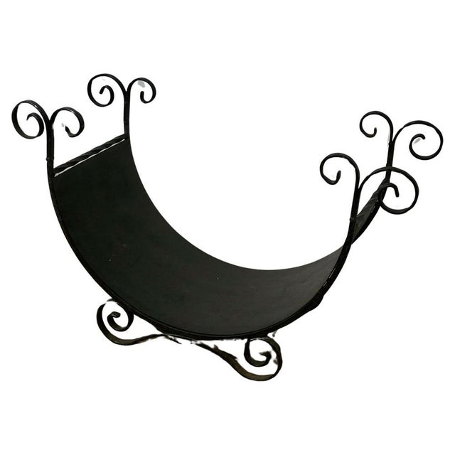Metal Wrought Iron Log Carrier, 1960s For Sale - Image 7 of 7