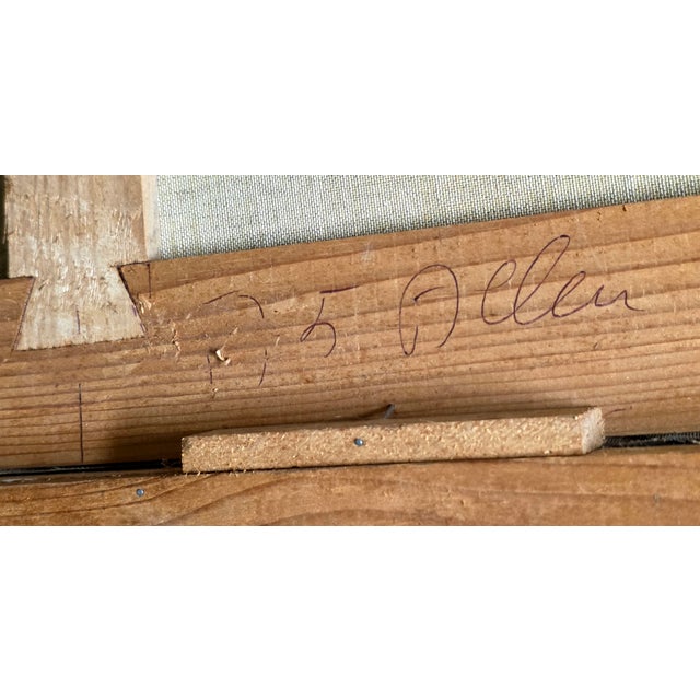 Ivory Mid-Century Italian Oil on Canvas Painting Signed Allen For Sale - Image 8 of 10