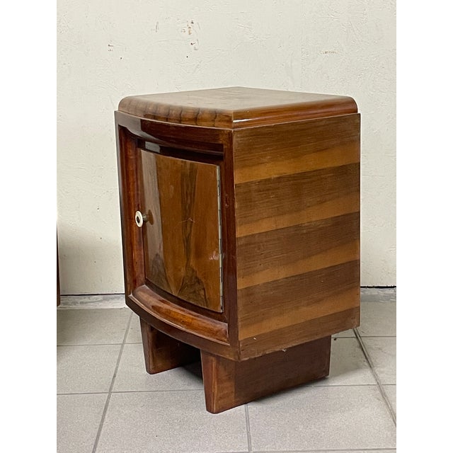 Brown Art Deco Bedside Tables, Italy, 1930s, Set of 2 For Sale - Image 8 of 15