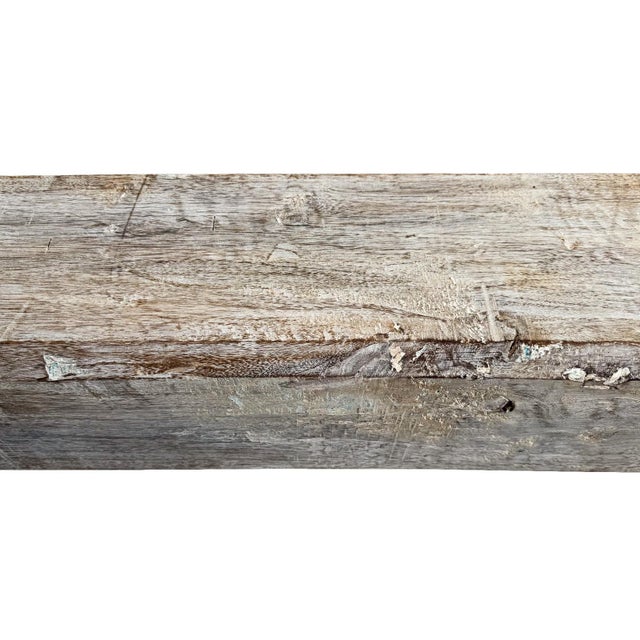 Rustic Salvaged Wood Beam Console Table For Sale In Los Angeles - Image 6 of 7