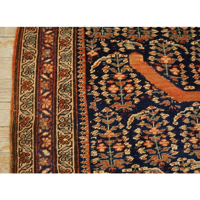 1900s Navy Paisley Tribal Antique Persian Afshar Saddle Rug 3'2" X 3'4" Knotted Wool Carpet For Sale - Image 10 of 12