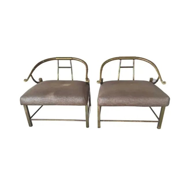 Pair of Mastercraft Italian Brass Lounge Chairs For Sale - Image 12 of 12