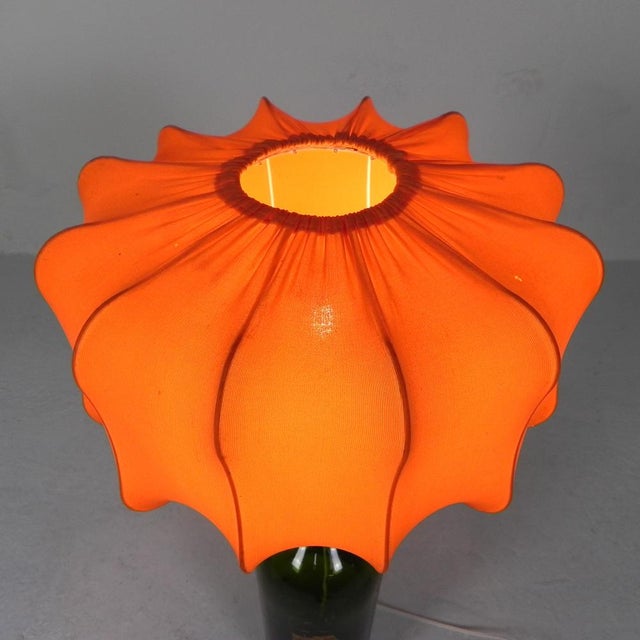 Wine Bottle Table Lamp with Fabric Shade, 1970s For Sale - Image 4 of 17