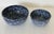Two spattered ceramic blue white mixing bowls.