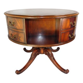 1940s Vintage Heirloom Weiman English Regency Rotating Drum Table #:614 For Sale