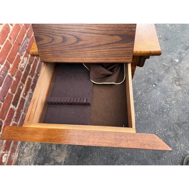 Mid 20th Century Henredon Furniture Burlwood Buffet Server For Sale - Image 11 of 16
