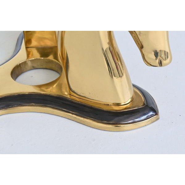 Hollywood Regency Coffee Table with Brass Antelope Structure, France, 1970s For Sale - Image 13 of 16