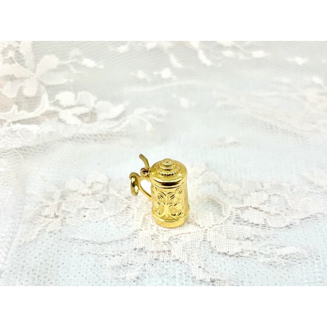 Vintage Italian 18k Yellow Gold Beer Stein Charm For Sale - Image 10 of 12