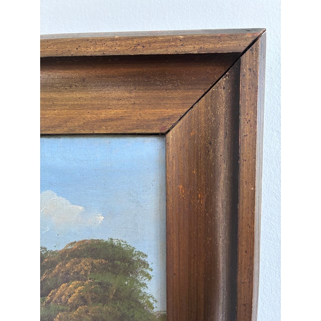 Vintage Original Landscape Oil Painting, Signed Countryside Art, C. 1930 For Sale - Image 11 of 14