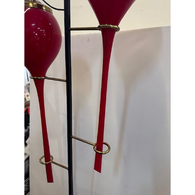 Floor Lamp with Red Lampshades from Stilnovo, 1950s For Sale - Image 12 of 17