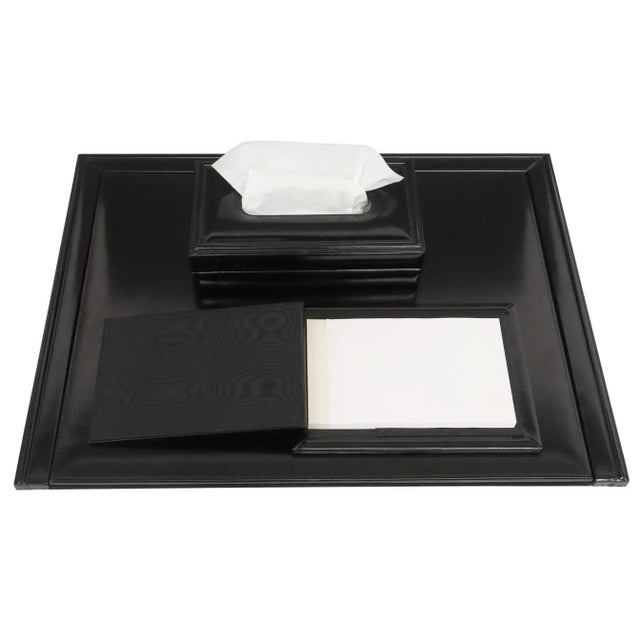 Contemporary 2000s Asprey & Garrard of London Saddle Leather Desk Set- 3 Pieces For Sale - Image 3 of 8