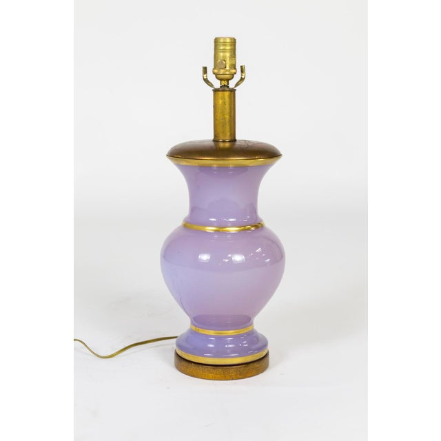 Lilac Alexandrite Glass Amphora Lamp W/ Gilded Accents For Sale - Image 9 of 9