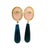 2020s Talia Jade Pink Coral Cabochon and Blue Agate Pendant Drop Earrings, A Pair For Sale - Image 5 of 10