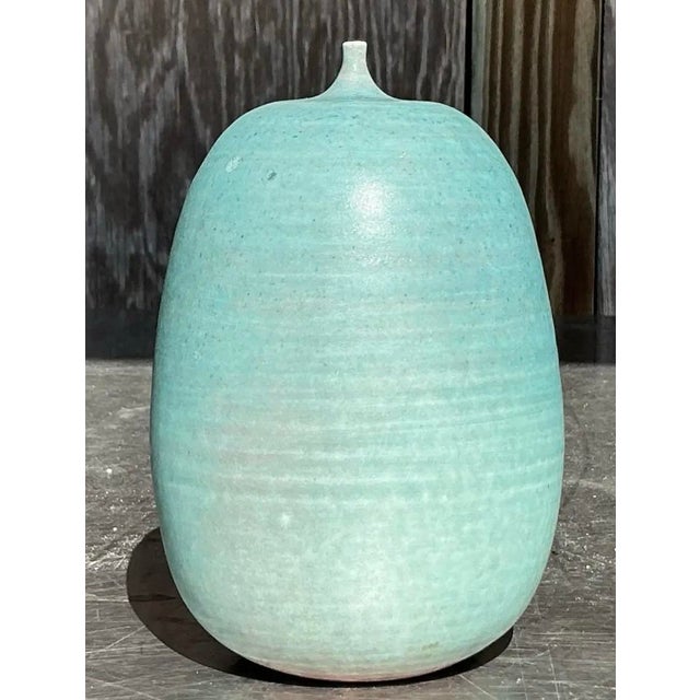 Vintage Boho Original Studio Pottery Vase For Sale - Image 12 of 12