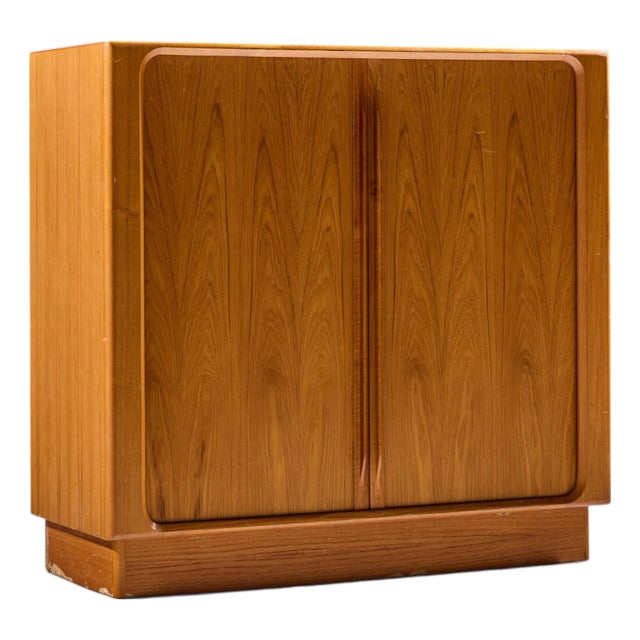 Bernhard Pedersen Mid Century Danish Teak Tambour Door Armoire Dresser For Sale