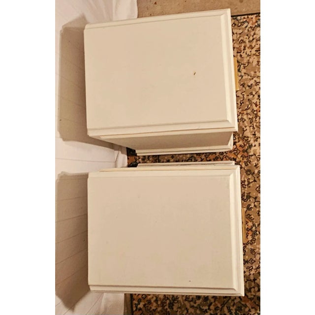 Late 19th Century Pair of Painted Butler Style French Country Chic Nightstands For Sale - Image 11 of 11