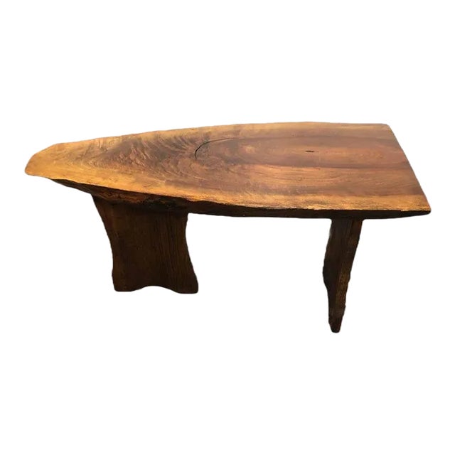 1970s Mid Century Trunk Wood Ree Edge Cocktail Coffee Table Bench For Sale