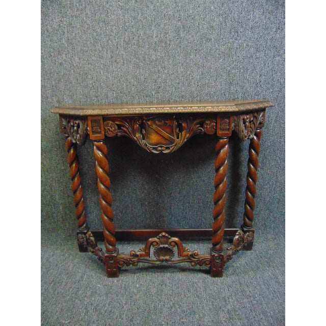 Kittinger Jacobean Style Carved Walnut Console Table Chairish