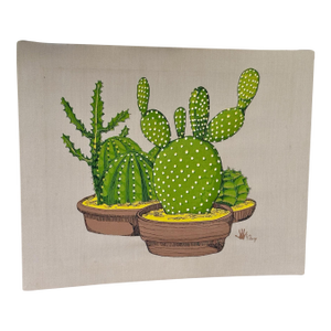 Mid-20th Century Ed Tillary Cactus Textile Wall Hanging