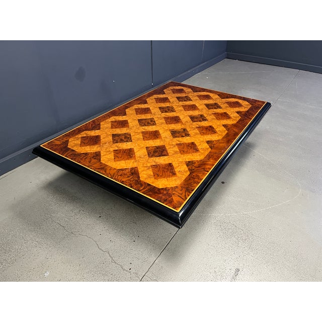 Vintage Burl Wood Coffee Table attributed to Maison Lancel, 1970s For Sale - Image 6 of 10