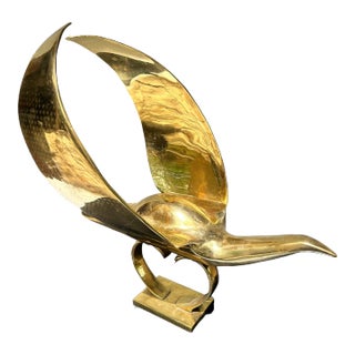 Dolbi Cashier Modernist Sculpture Brass Bird In-Flight, Circa 1980 For Sale